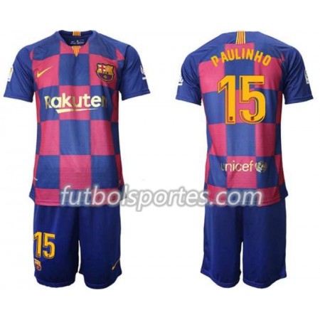 Camisetas FC Barcelona Paulinho 15 Niños Primera Equipacion 2019/2020
